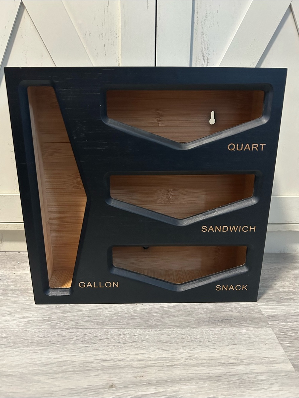 Cozee Bay | Black Bamboo Storage Organizer | Gallon, Quart, Sandwich & Snack